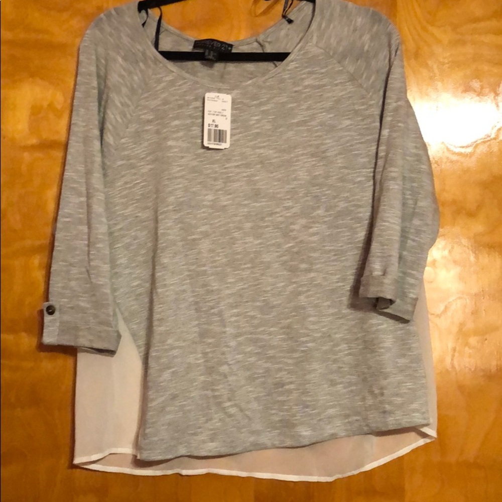 brand new nwt forever 21 plus xl grey top